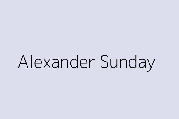 Alexander Sunday